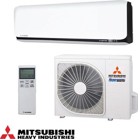 Инверторен климатик Mitsubishi Heavy Industries SRK25ZSX-WFB + SRC25ZSX-W, 9000 BTU, 20 м2, Wi-Fi, R-32, Бял/Черен