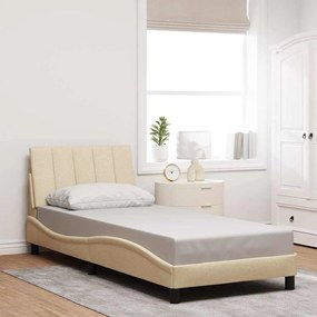 3310368 vidaXL Рамка за легло без матрак Hanko, кремави, 90x200 см, плат