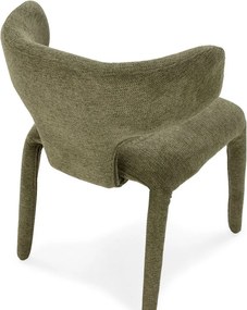 Зелен тапициран трапезен стол Maca – MOME