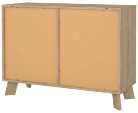 Скрин от дъбов декор в бял и естествен цвят 99x73x39 cm Ikast – Tvilum