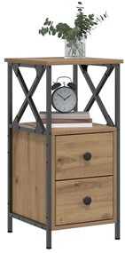 857252 vidaXL Нощно шкафче Artisan Oak 34x35,5x70 cm Инженерна дървесина