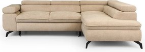 Бежов шенилов ъглов диван (десен ъгъл L форма) Marbeya – Ropez
