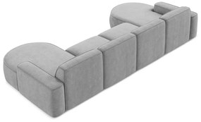 Светлосив шенилов ъглов диван (U форма) Omao – Makamii