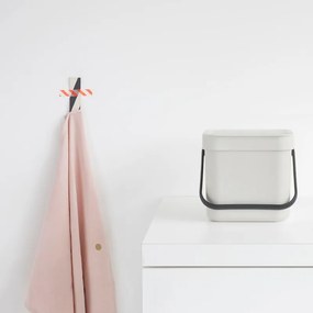 Кош за разделно събиране на боклук Brabantia Sort&Go 1005514, 6 л, Дръжка, Възможност за стенен монтаж, Светлосив
