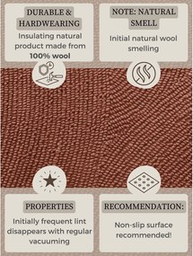 Ръчно изработен вълнен кръгъл килим в тухлен цвят ø 120 cm Calmio – Hanse Home