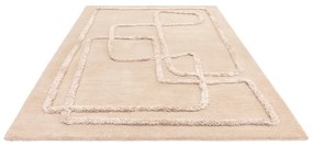 Бежов ръчно изработен вълнен килим 200x300 cm Matrix – Asiatic Carpets
