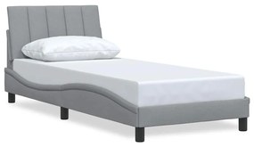 3310363 vidaXL Рамка за легло без матрак Hanko, светлосива, 90x200 см, плат