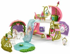 Playset Schleich Glittering flower house with unicorns, lake and stable Кон Пластмаса