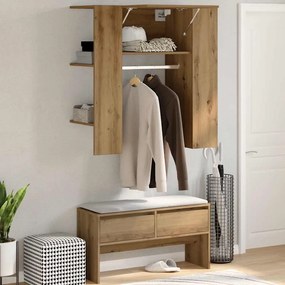 857038 vidaXL Шкаф за антре, дъб артизан, 97,5x37x99 см, инженерно дърво