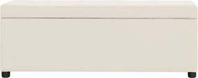 281319 vidaXL Пейка с отделение за съхранение, 116 см, кремава, полиестер