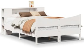 3323303 vidaXL Рамка за легло без матрак, бял, 120x200 см, бор масив