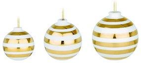 Комплект от 3 бели керамични орнамента за коледна елха със златни детайли Omaggio - Kähler Design