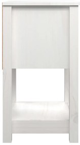 Нощно шкафче Khan, бяло, 40x35x61,5 см, борово дърво масив
