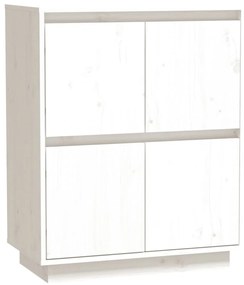 813376 vidaXL Сайдборд, бял, 60x34x75 см, бор масив