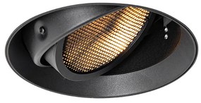 Модерен вграден прожектор черен GU10 AR111 кръгъл без рамка - Oneon Honey