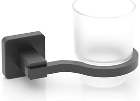 Поставка за четка за зъби TEKNO TEL MG-374B с чашка матирано с черно