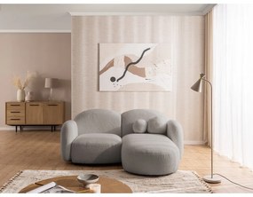 Сив ъглов диван от прежда с примки от букле (десен ъгъл) Orbit – Ropez