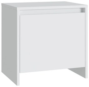809863 vidaXL Нощно шкафче, бяло, 45x34x44,5 см, инженерно дърво