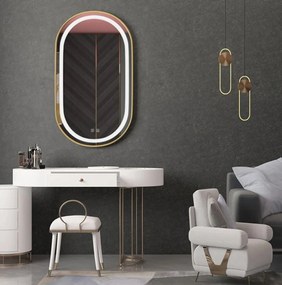 Огледало LED OLL 60x90 cm Brush Gold