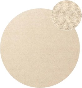 Бежов ръчно изработен вълнен кръгъл килим ø 200 cm Puristic Knots – Elle Decoration