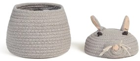 Сива текстилна детска кошница за играчки ø 15x15 cm Mini Renata the Rat – Lorena Canals