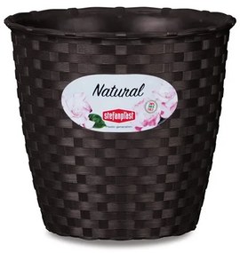Stefanplast - Кръгла кашпа Natural Line 24 см - мока