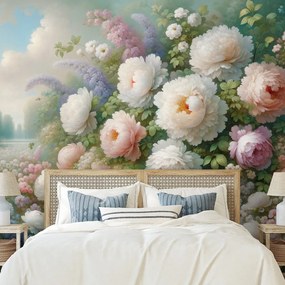 Тапет – Пастелна цветна градина