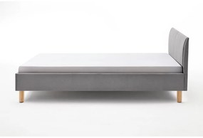 Светлосиво единично легло 120x200 cm тапицирано без ламелно дъно Lena – Meise Möbel