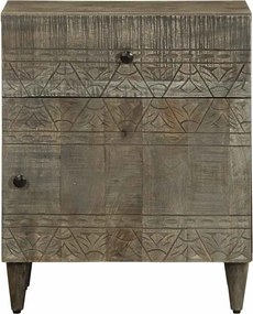 4017800 vidaXL Нощно шкафче Светло сиво 50x33x60 cm Масивна дървесина Манго