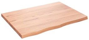 3156360 vidaXL Плот за маса светлокафяв 80x60x(2-4) см обработен масивен дъб