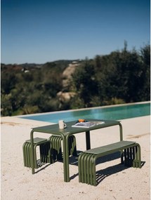 Зелена градинска пейка метална Nokk – noo.ma