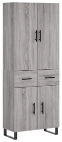 3198175 vidaXL Висок шкаф, сив сонома, 69,5x34x180 см, инженерно дърво