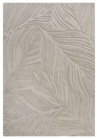 Сив вълнен килим , 120 x 170 cm Lino Leaf - Flair Rugs