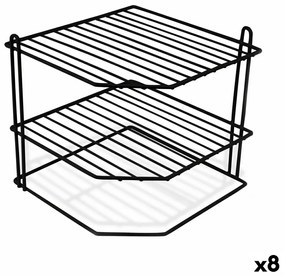 Поставка за Чинии Confortime Пукнатина Черен 22 x 22 x 25 cm (8 броя)