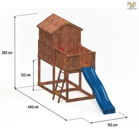 Детска площадка с къщичка и пързалка Fungoo - My House