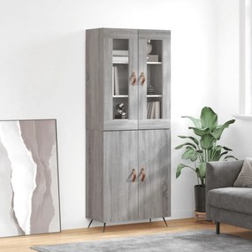 Sonata H Висок шкаф, сив сонома, 69,5x34x180 см, инженерно дърво