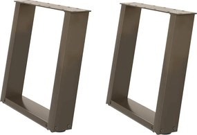 4012767 vidaXL Крака за масичка за кафе, U-образни, 2 бр., естествена стомана, 50 x (42-43) см, стомана