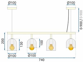 Плафон APP1031-4CP Black