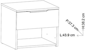 Нощно шкафче Yurei 1 чекмедже - Drus
