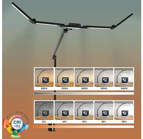 LED регулируема гъвкава настолна лампа 24W 230V 3000-6500K CRI 92 черна