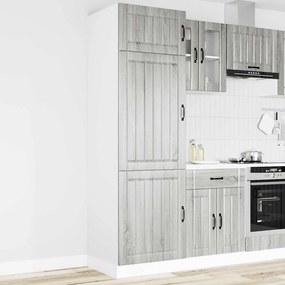 853873 vidaXL Кухненски шкаф Lucca, сив сонома, инженерно дърво