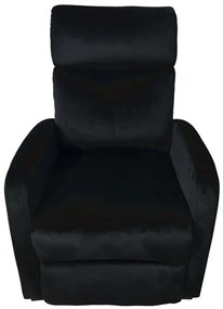 Стилен фотьойл с накланяне от черно кадифе