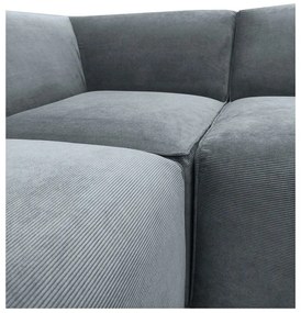 Сив ъглов диван от рипсено кадифе (десен ъгъл) Sting – Scandic