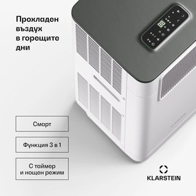 Klarstein Климатик Breeze Box 7K Smart PAC, Режим 3 в 1, Интелигентно управление, До 25 м², 24-часов таймер, Мобилен