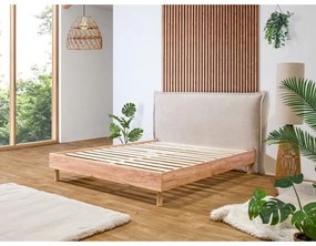 Бежово/естествено двойно легло с решетка 160x200 cm Charlie - Bobochic Paris