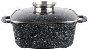 Съд за печене-ростер Oliver Voltz OV54323C28A, 28х11 см, 6.5 л, Стъклен капак, Мраморно покритие, Индукция, Черен