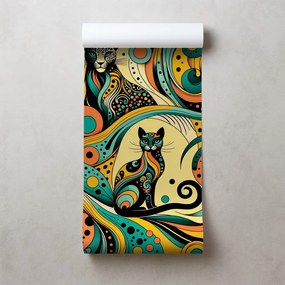 Фототапет – Цветни абстрактни котки