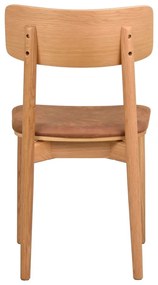 Кафяв коняк/естествени трапезни столове в комплект от 2 бр. от имитация на кожа Wolcott – Rowico