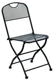 Черен метален градински стол - Rojaplast