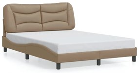 3207992 vidaXL Рамка за легло без матрак Hvar, капучино, 120x200 см, изкуствена кожа